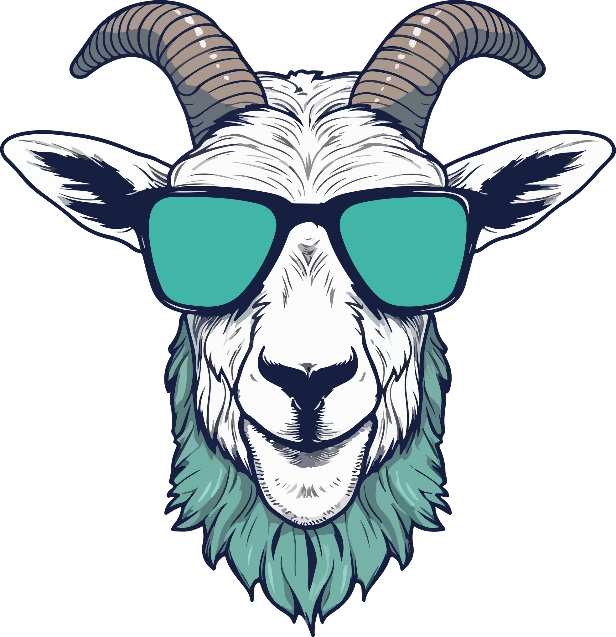 Goat Head Logo with glasses